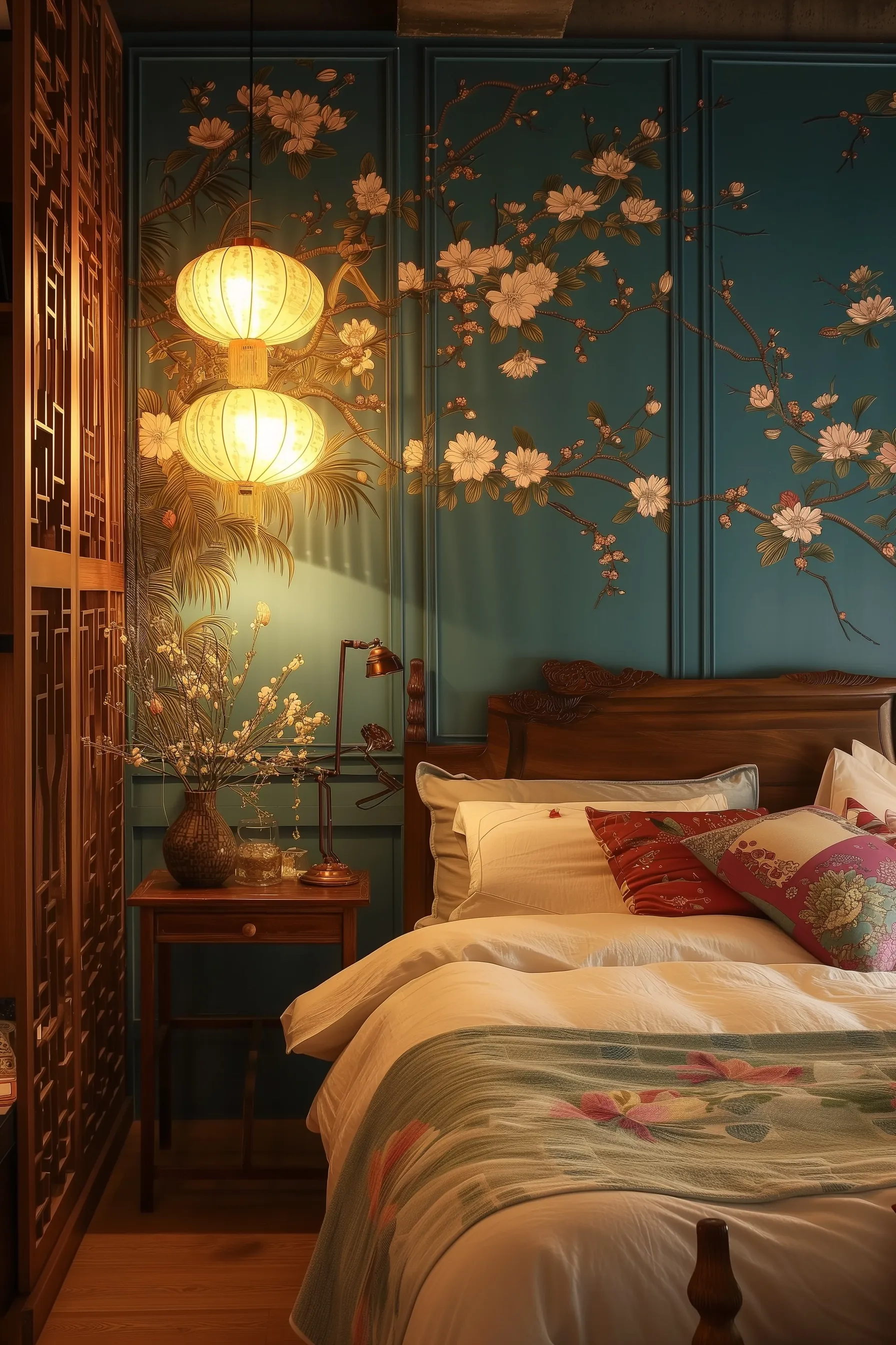 blue floral chinoiserie furniture