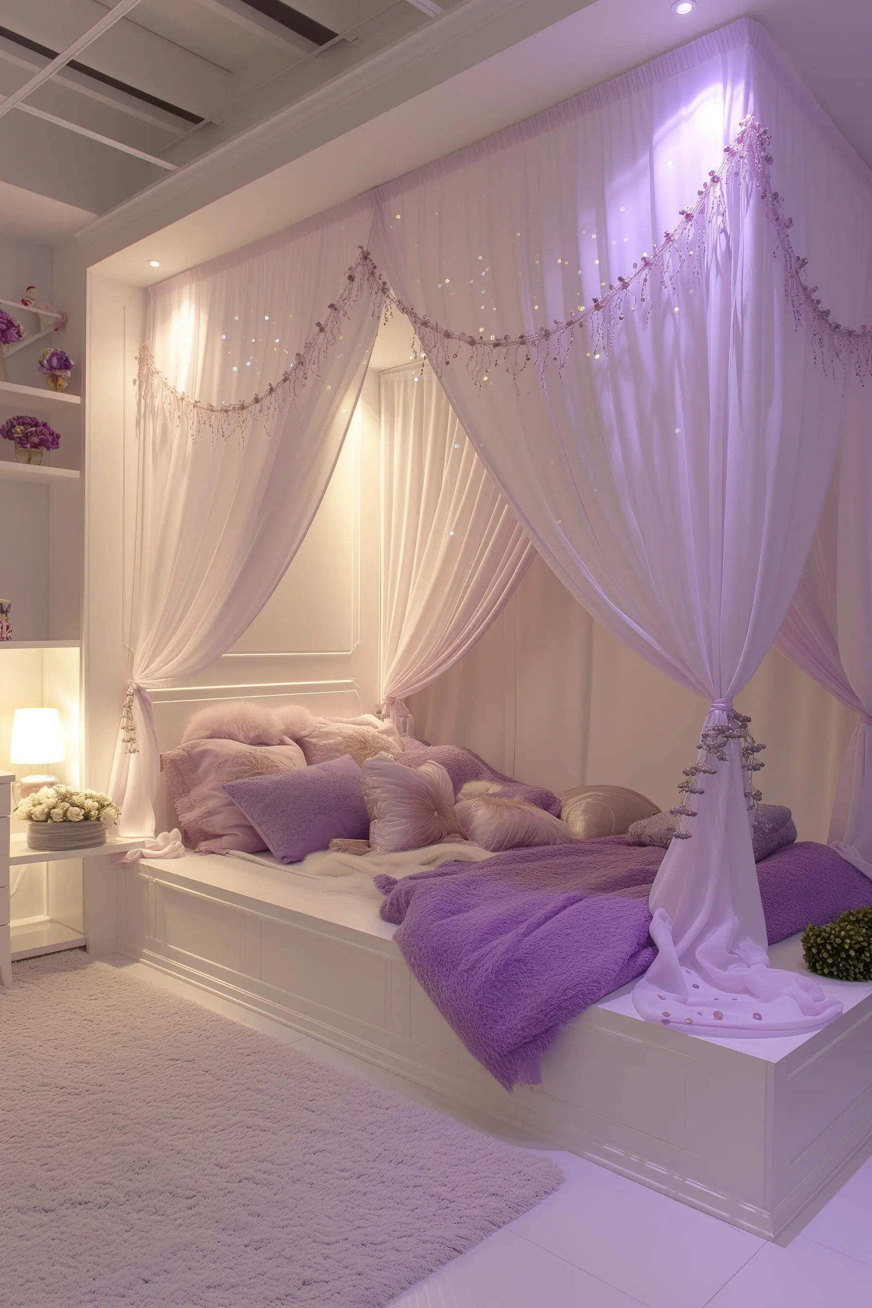 purple bedroom accent pieces