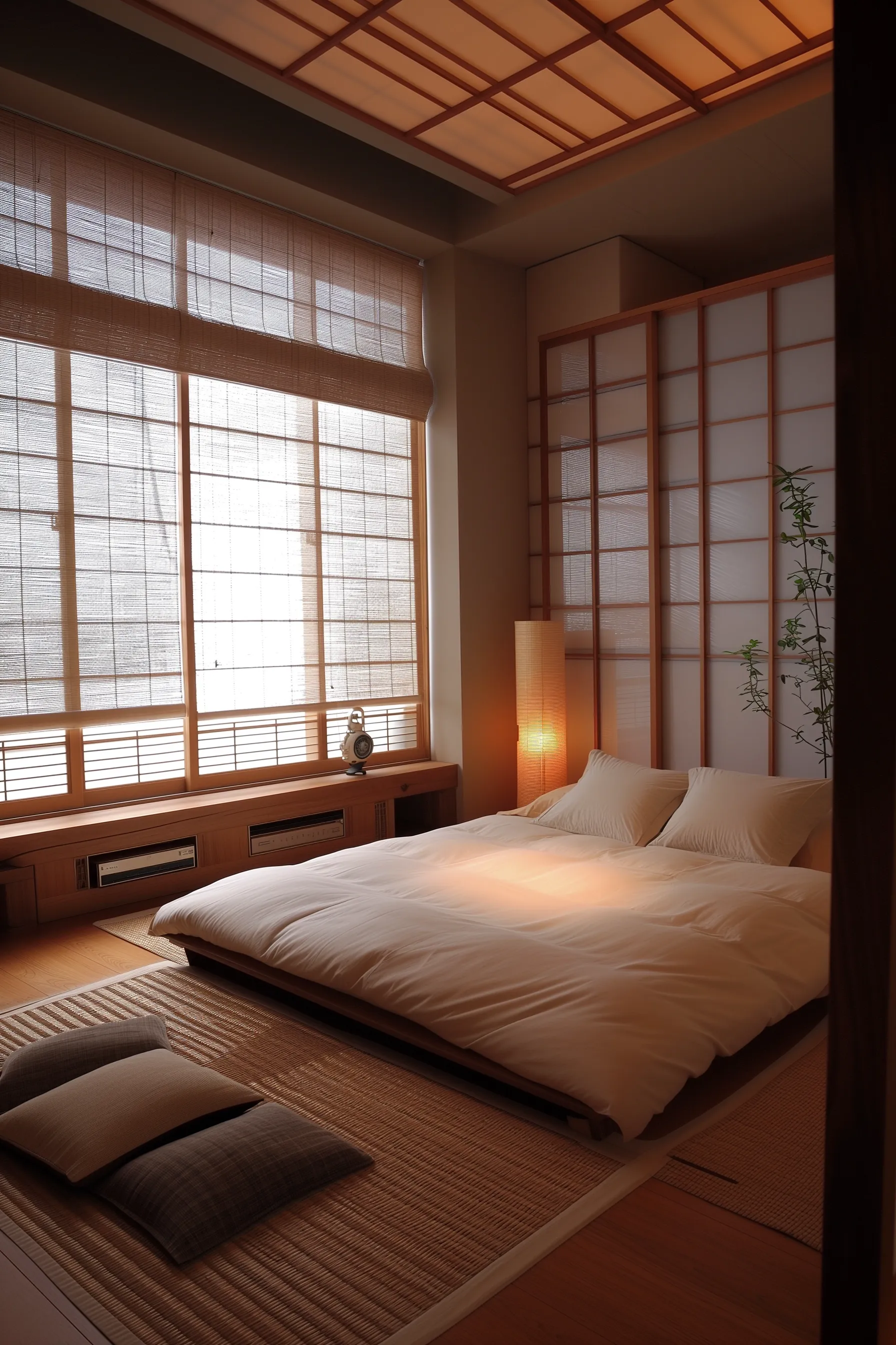 A tatami mat in a Japanese Bedroom