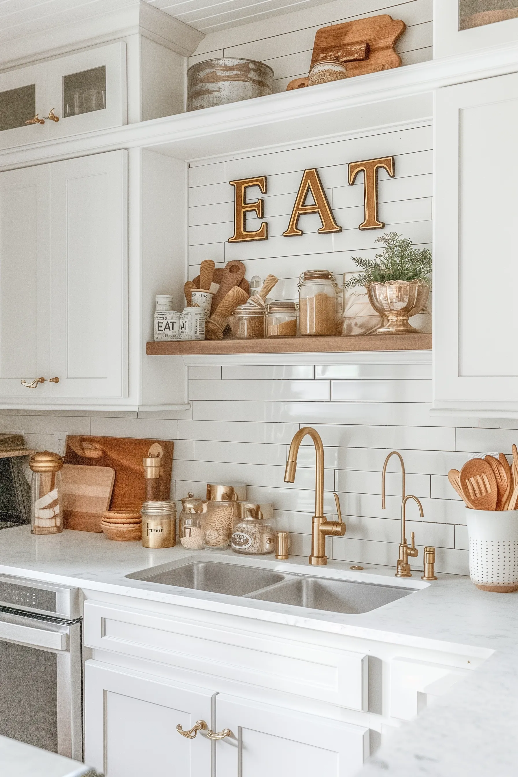 how to decorate over the kitchen cabinets