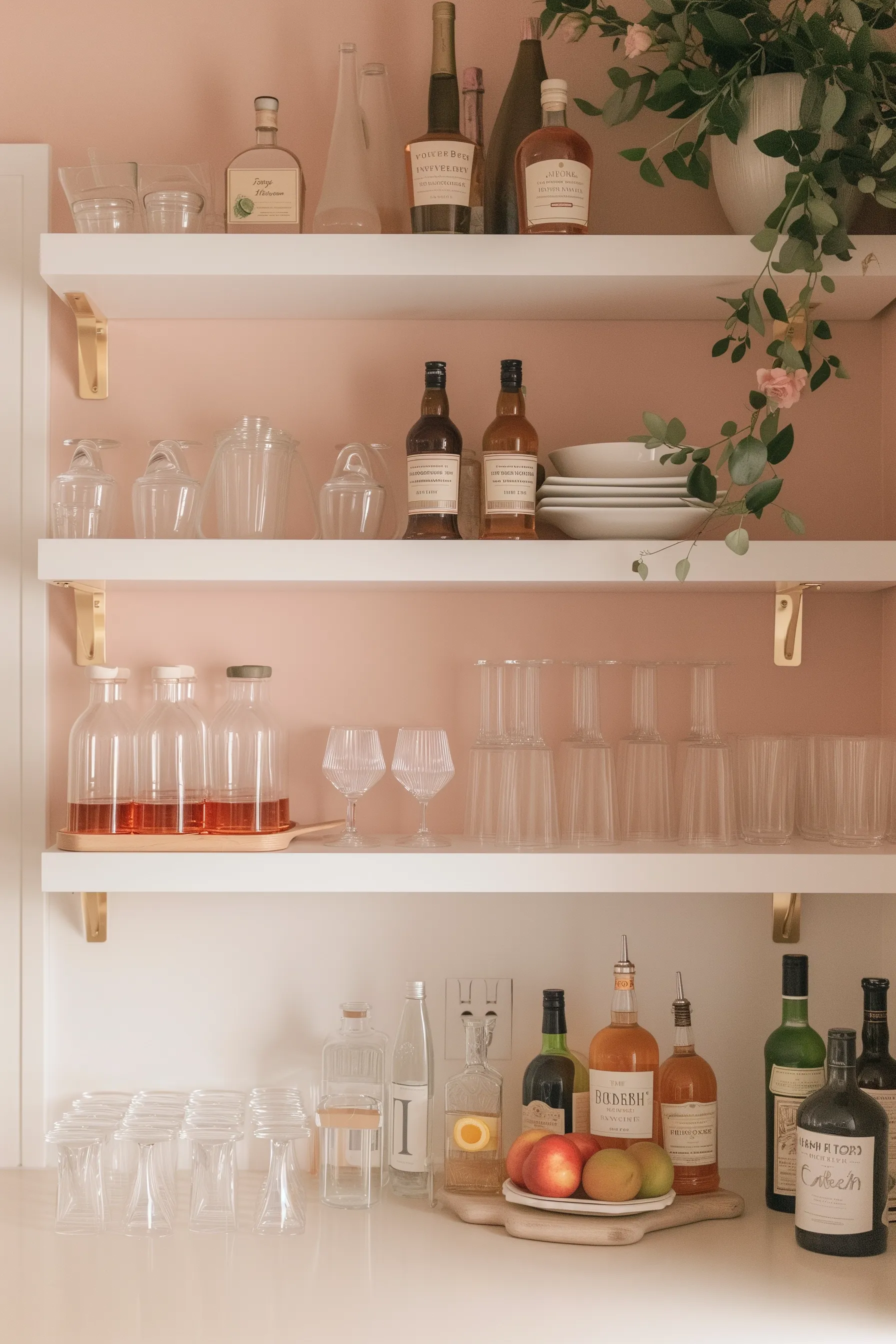 pink pantry bar shelf