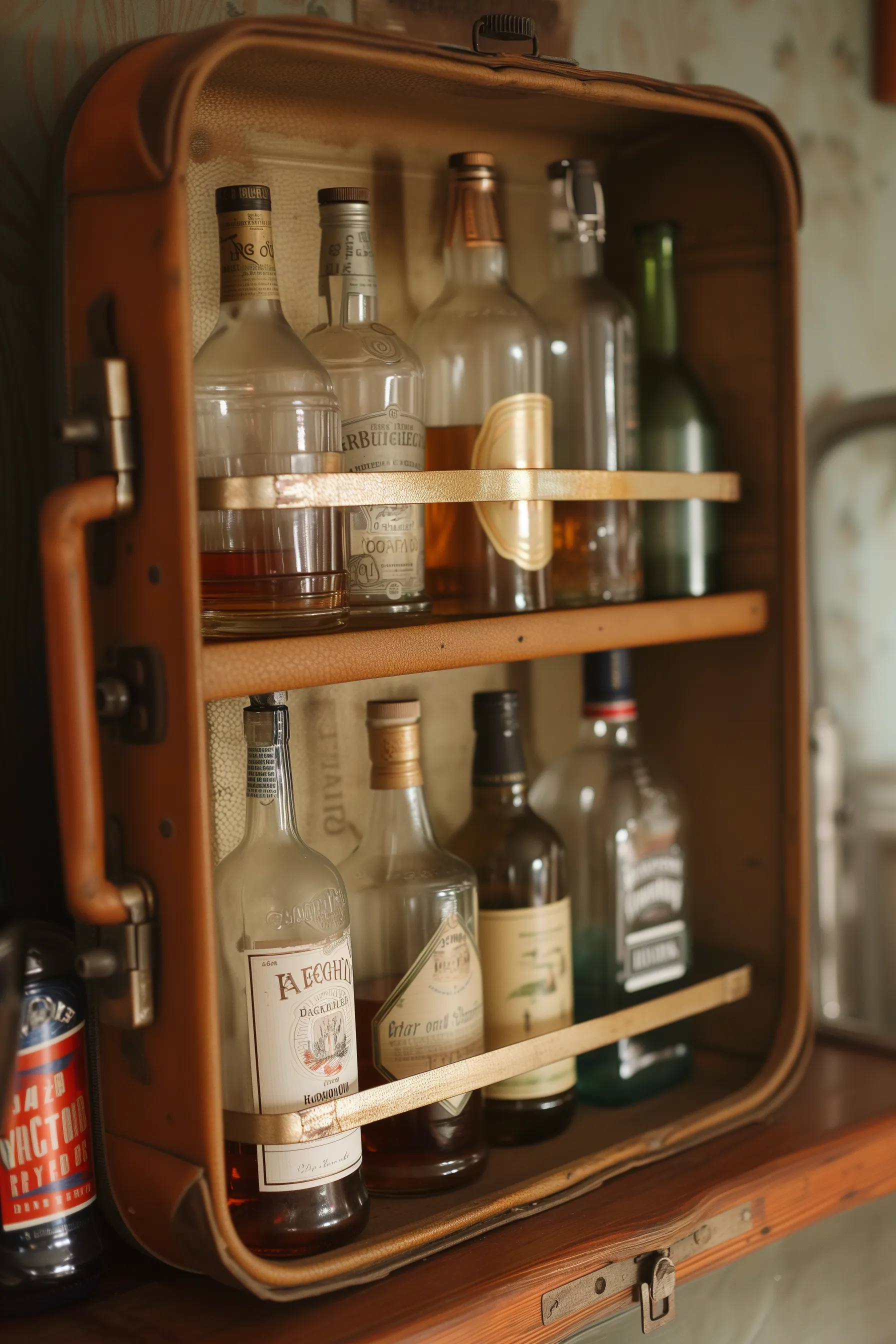 A bar made out of a suitcase
