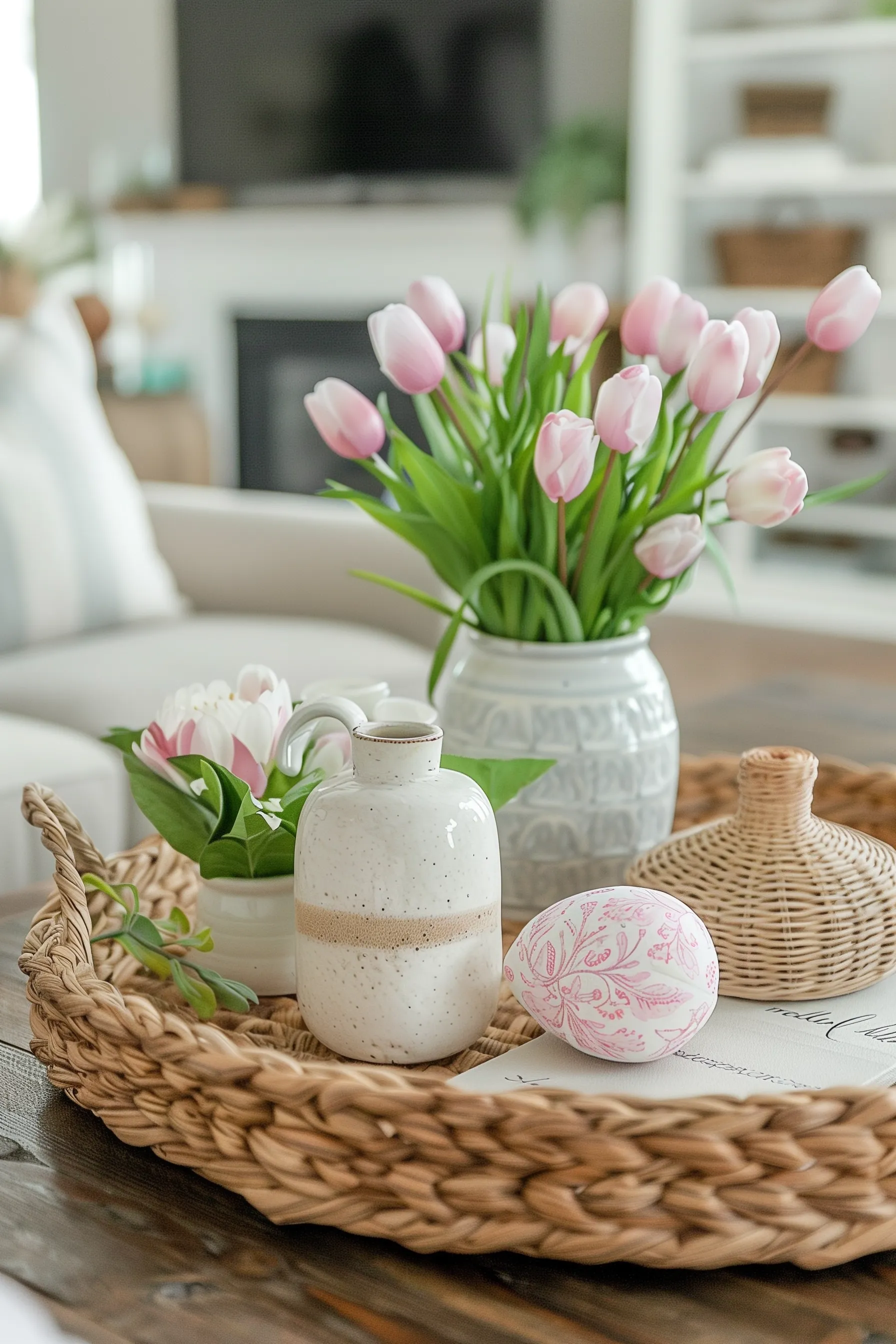 spring coffee table decor