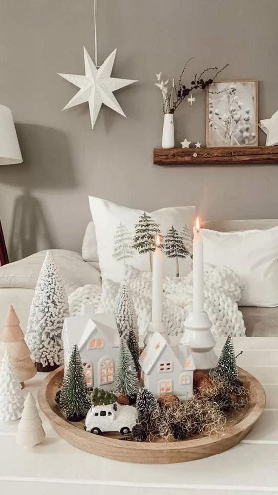 Christmas coffee table styling decor