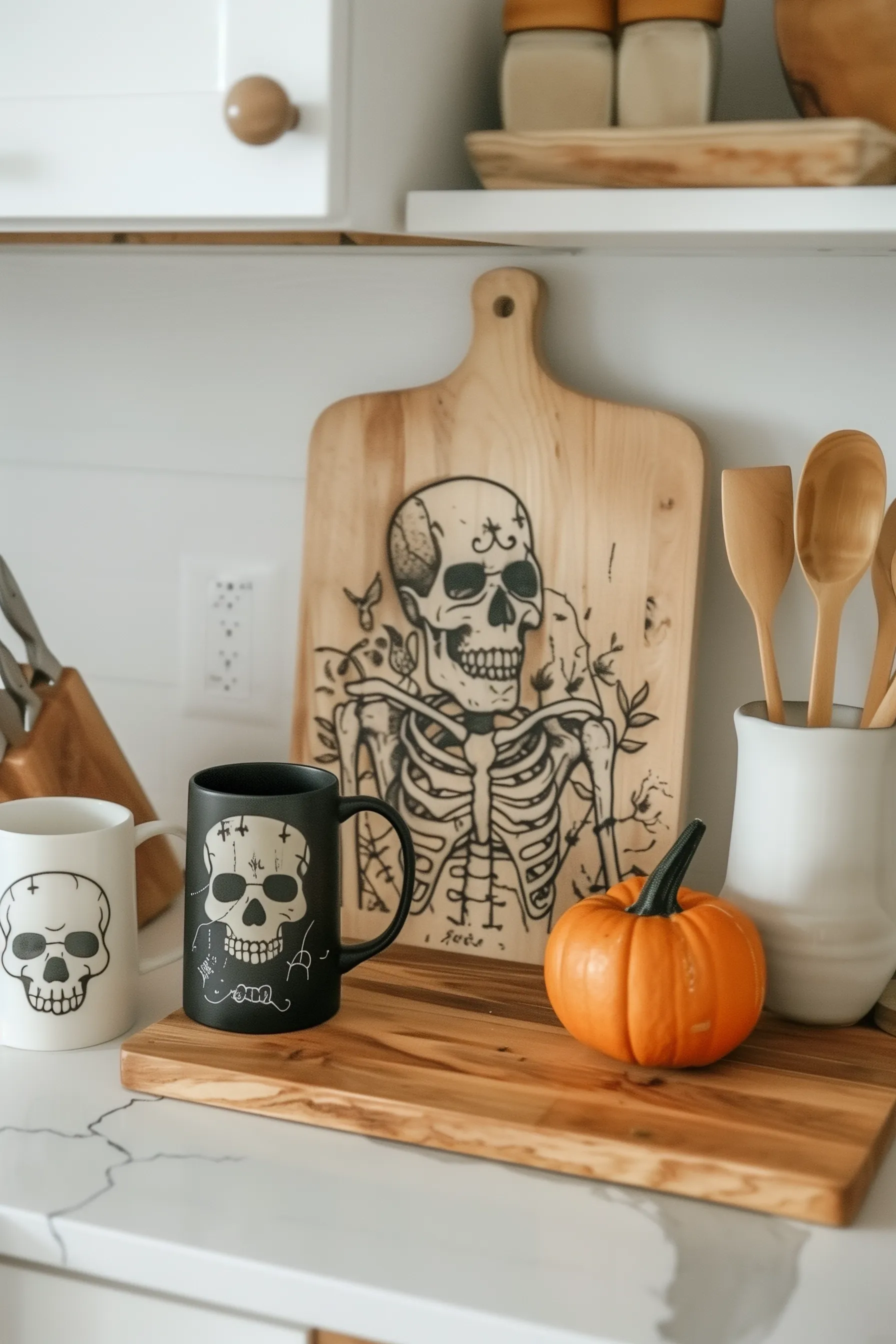 Kitchen island halloween decor