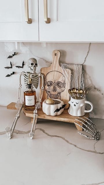 Cozy halloween tray decor