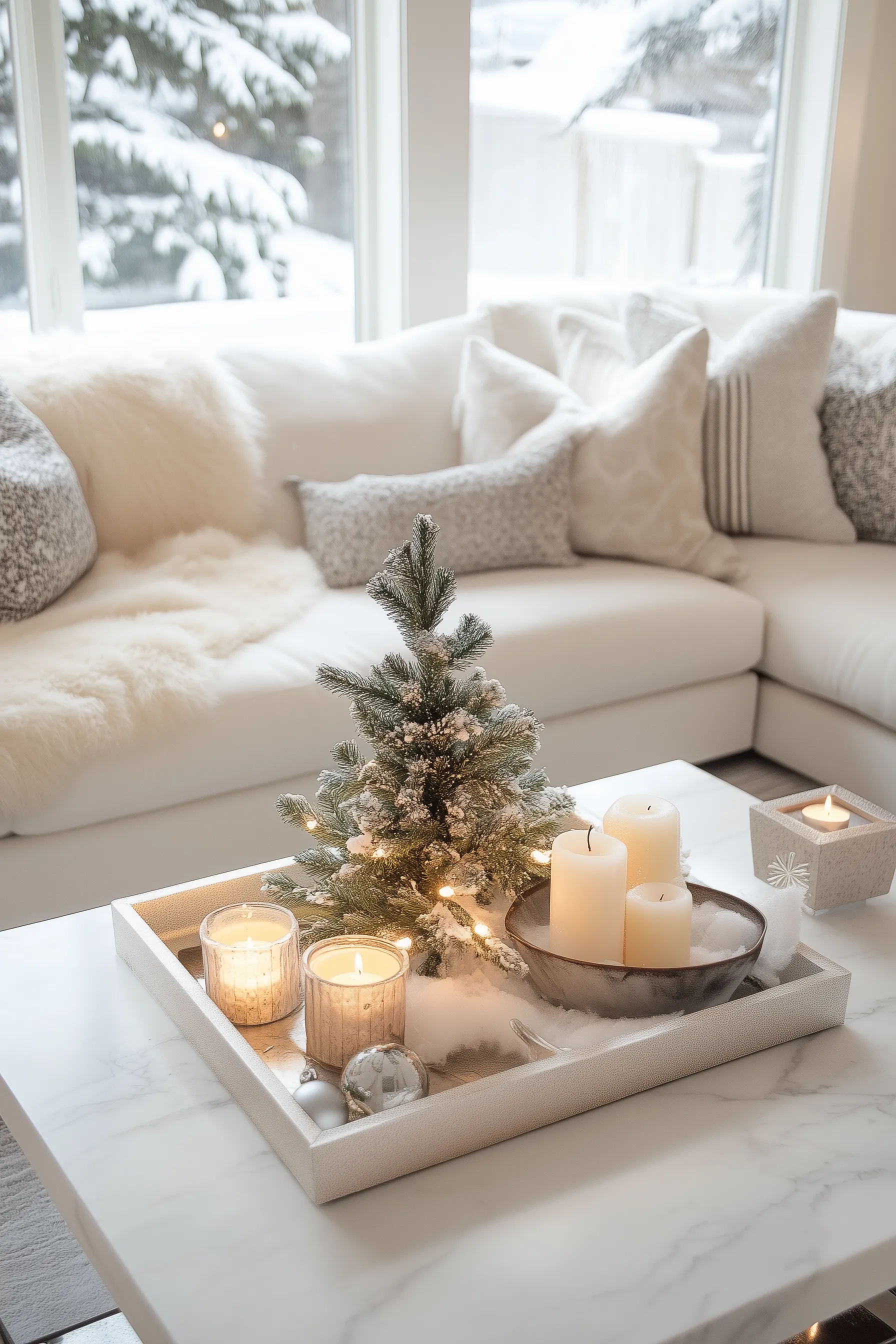 Christmas tray centerpiece