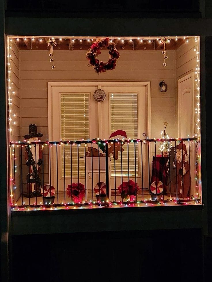 christmas balcony ideas apartment