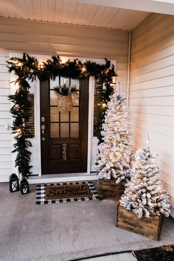 Winter front porch setup