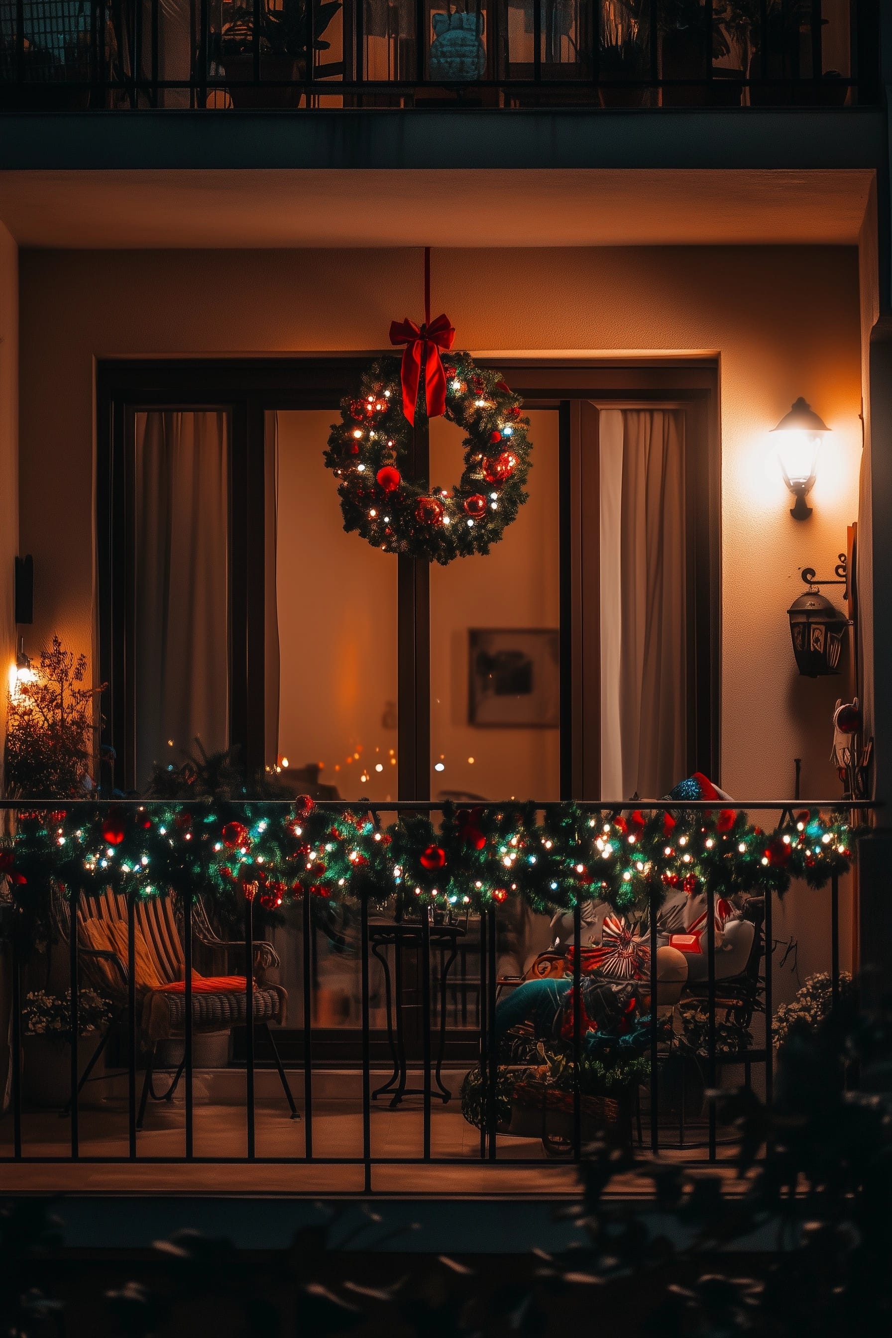 christmas decor for apartment balcony