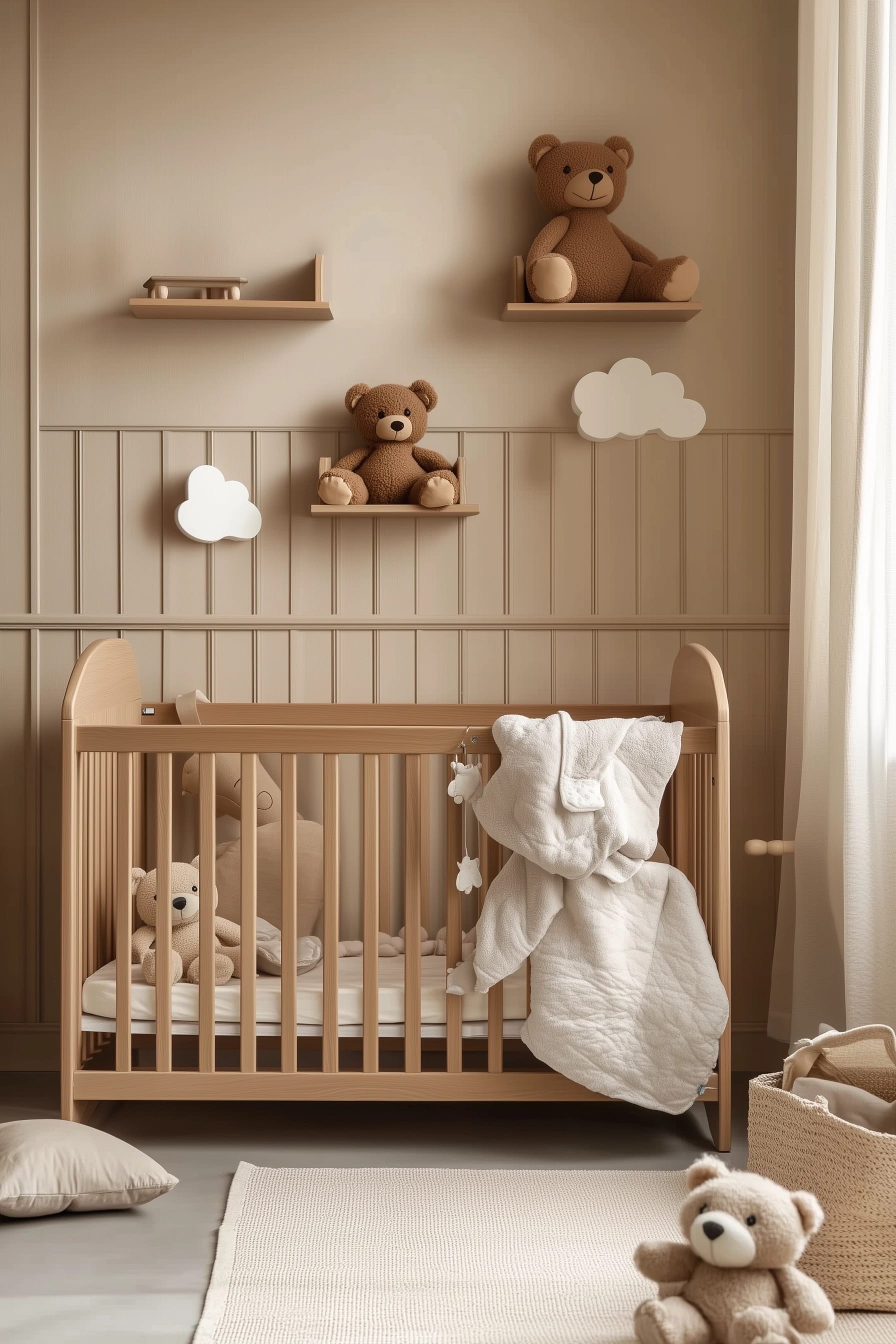 Oak crib nursery ideas