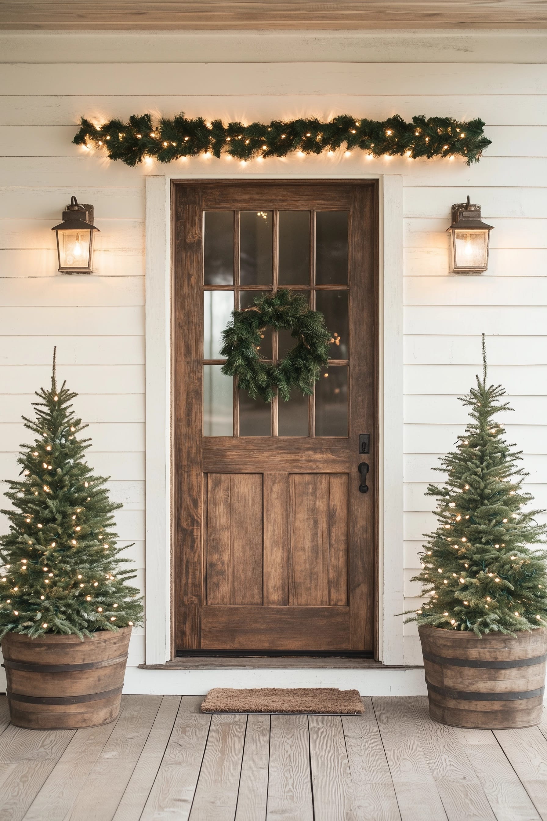 farmhouse christmas front porch