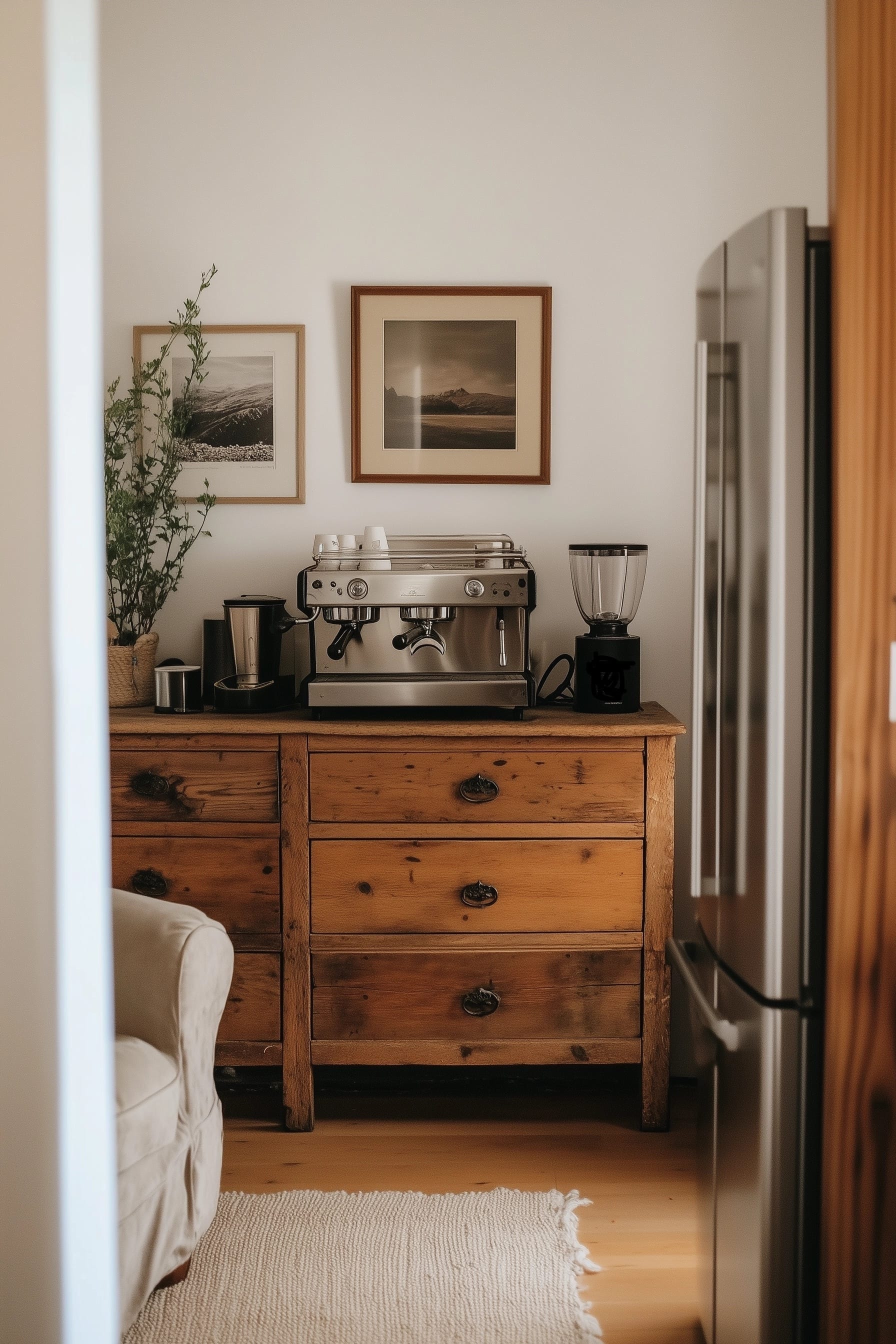 coffee bar floating shelves