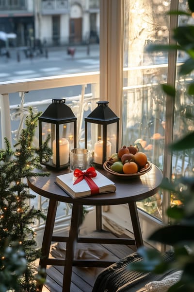 17 Easy Small Apartment Christmas Balcony Decor Ideas